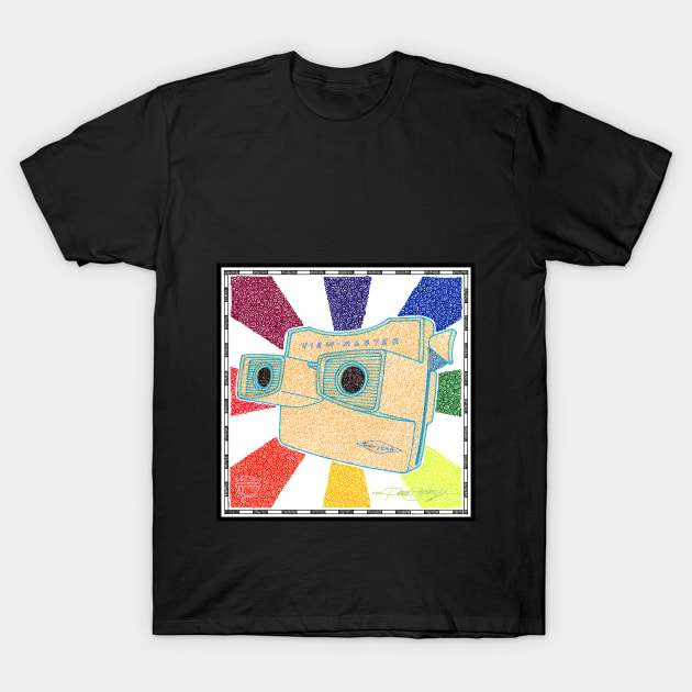 Viewmaster Viewer Circle Design T-Shirt by pbdotman